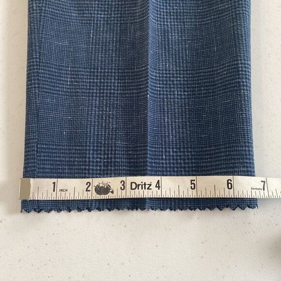 Hugo Boss New! Virgin Wool Linen Blend Plaid Pleated Trouser Dress Pant Stretch - Picture 15 of 16